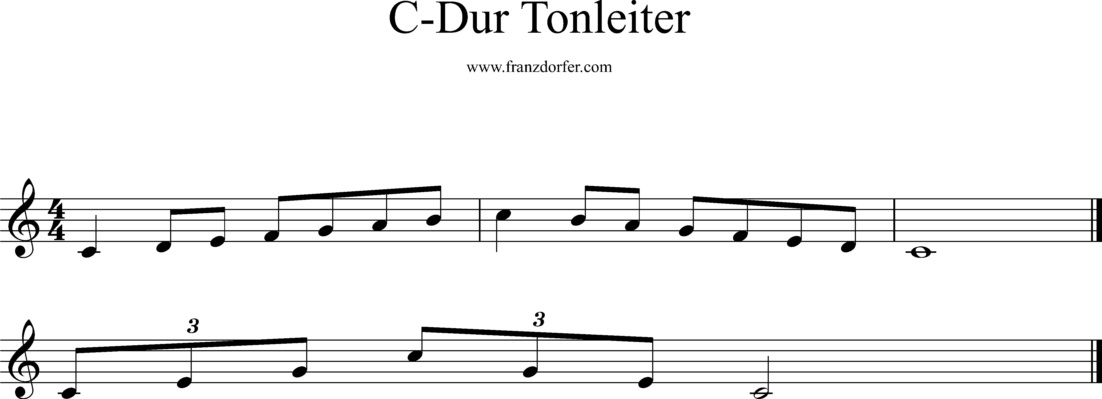 C-Dur Tonleiter, 1 Oktave, C1-c2
